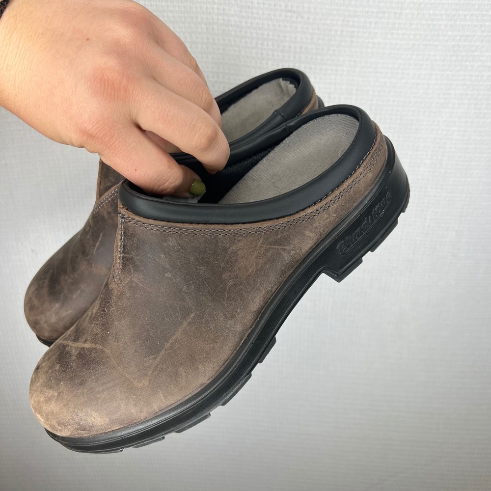 Blundstone 742 Women Rustic Brown Leather Clogs Mules Slip On Shoes AU 5 US 8